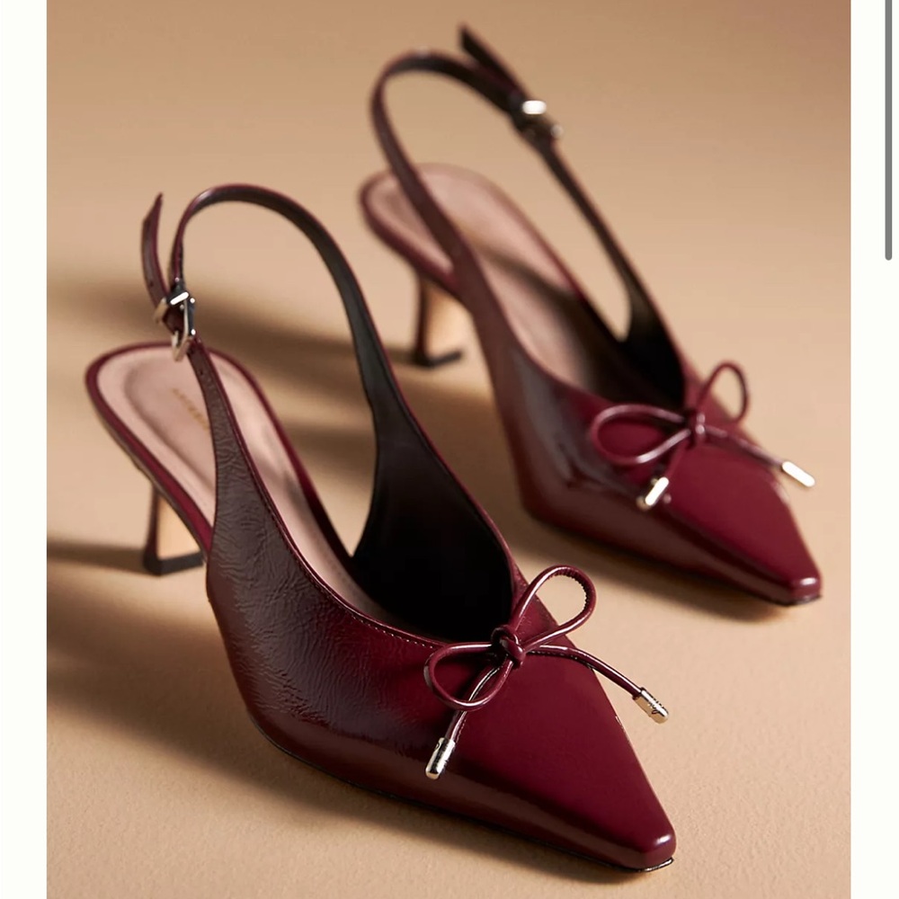 Anthropologie Snip Toe Slingback Heels